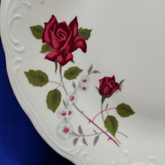 Royal Kent Red Roses Chop Plate Round Serving Platter Poland Wedding Pre-Owned - Picture 2 of 10